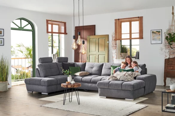 WOHNLANDSCHAFT Grau Webstoff von HOM'IN