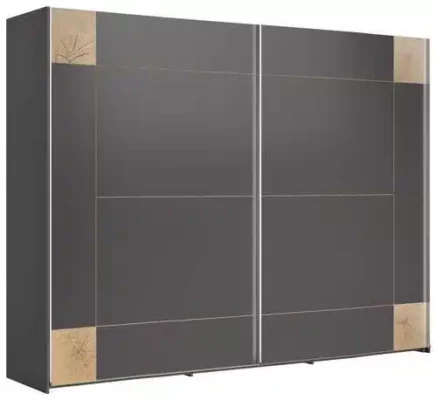 SCHWEBETÜRENSCHRANK 300/225/60 cm 2-türig Eichefarben, Graphitfarben von XORA