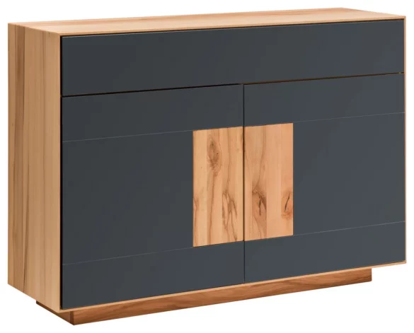 SIDEBOARD Kernbuche massiv Anthrazit, Buchefarben Einlegeboden von LINEA NATURA