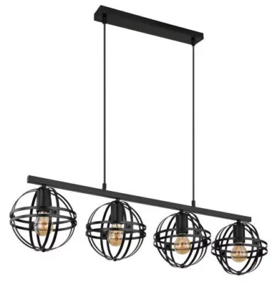 HÄNGELEUCHTE 95/20/120 cm Schwarz von GLOBO