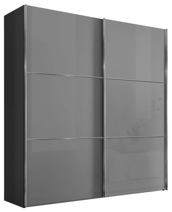 SCHWEBETÜRENSCHRANK 225/222/68 cm 2-türig Dunkelgrau, Hellgrau von MODERANO