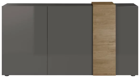 SIDEBOARD Eichefarben, Dunkelgrau