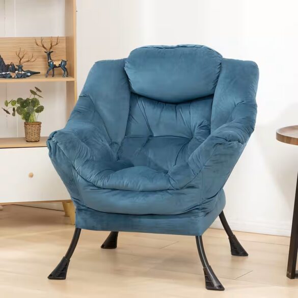 VANKEL Sessel Ruhesessel XL 200kg belastbar, gemütlich und weich, Relaxsessel mit Polsterung SEEBLAU