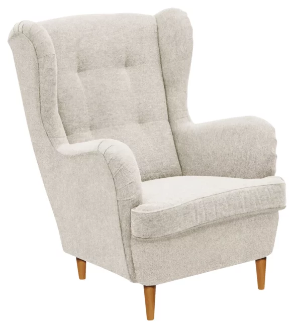 OHRENSESSEL Webstoff Creme, Eiche Wotan von CARRYHOME