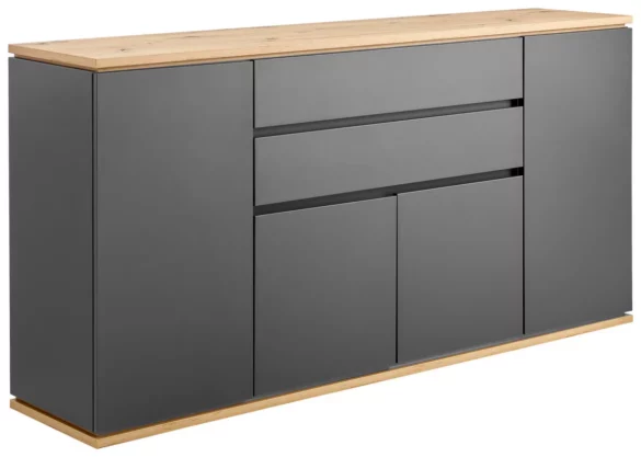 SIDEBOARD Graphitfarben, Eiche Artisan Einlegeböden von XORA