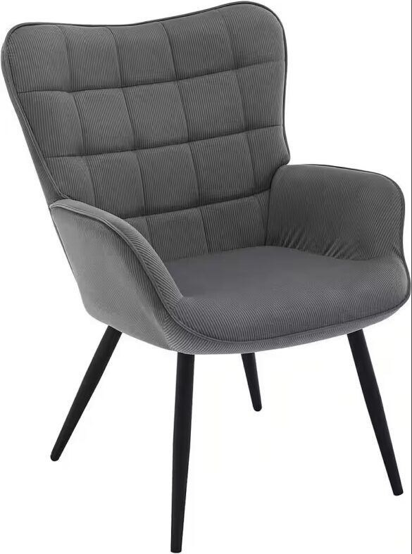 WOLTU Relaxsessel (1-St), Ohrensessel Polstersessel mit Cordbezug Dunkelgrau
