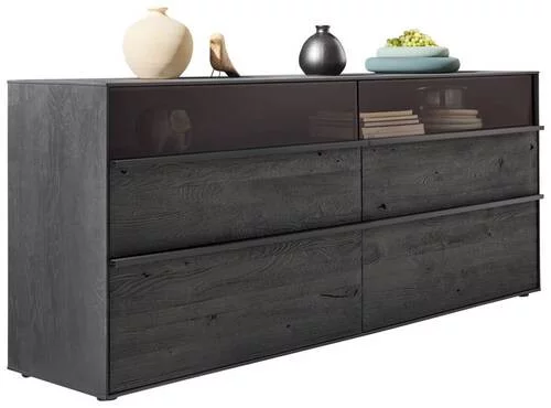 SIDEBOARD Kernesche, Buche massiv Anthrazit Einlegeböden von JOHANN JAKOB