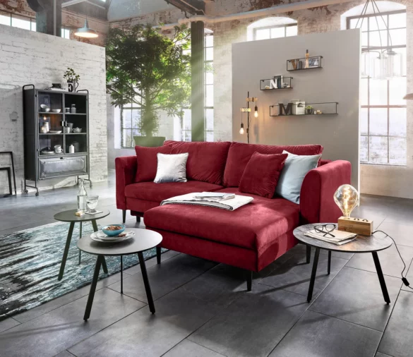 ECKSOFA Rot Velours von TI'ME