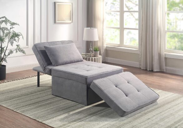 ATLANTIC HOME COLLECTION Schlafsofa FINN wandelbar zum Loungesessel, Relaxliege und Gästebett, inkl. Kissen Grau