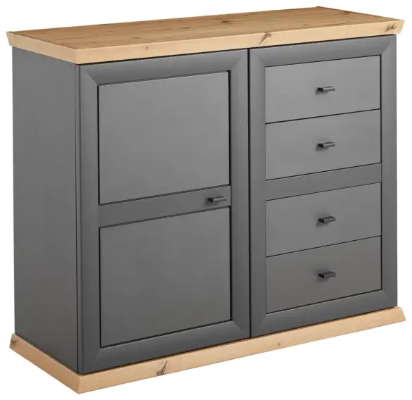 KOMMODE 108/89,5/43 cm Anthrazit, Eiche Artisan Holzwerkstoff von HOM'IN