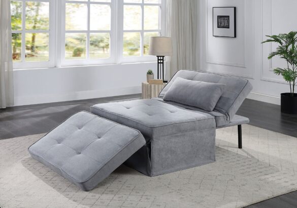 ATLANTIC HOME COLLECTION Schlafsofa Finn wandelbar zum Loungesessel, Relaxliege und Gästebett, inkl. Kissen Grau