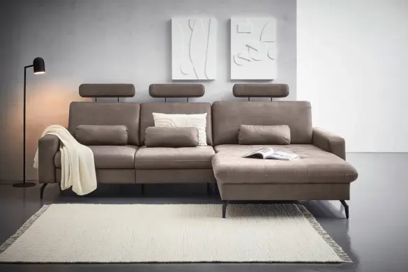 ECKSOFA Taupe Mikrofaser von CARRYHOME