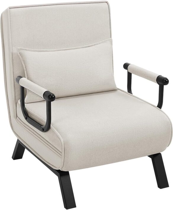 Schlafsofa 1 Teile, Schlafsessel 3 in 1, mit Bettfunktion, Sofabett Gästebett BEIGE von WOLTU