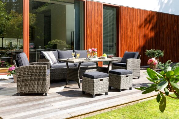 KONIFERA Gartenlounge-Set AMSTERDAM Anthrazit / Grau/Beige
