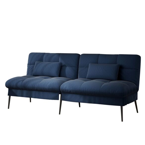 COMHOMA Schlafsofa Bettsofa mit Schlaffunktion, Klappsofa Blau-Stoff