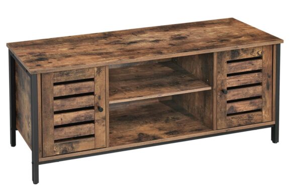 VASAGLE Lowboard TV-Schrank 2 Schränken und 2 Regalebenen, Breite 110cm Vintage