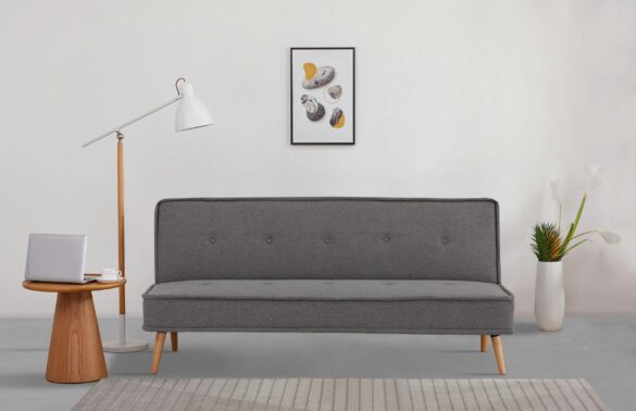 INOSIGN Schlafsofa ARBON,183cm, klappbarer 3-Sitzer mit verstellbarer Rückenlehne Webstoff Anthrazit