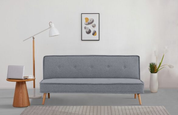 INOSIGN Schlafsofa ARBON,183cm, klappbarer 3-Sitzer mit verstellbarer Rückenlehne Webstoff Grau
