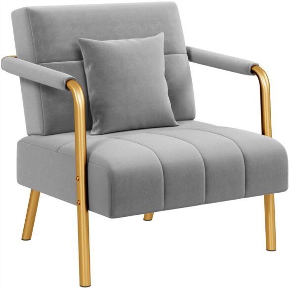 YAHEETECH Sofa 1/2-Sitzer Polstersofa Hellgrau