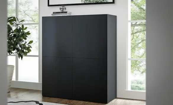 Highboard STREAM PREMIUM Schwarz, matt